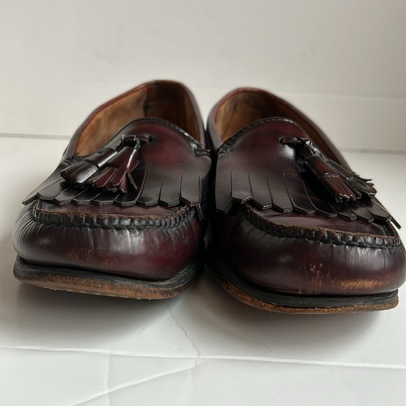 G.H. Bass & Co burgundy tassel kiltie Weejuns loafers drees shoes slip ons - Picture 3 of 16